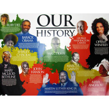 P ster de la historia afroamericana de Tri-Seven Entertainment: Personajes famosos afroamericanos con breve biograf a (61 x 45 cm)