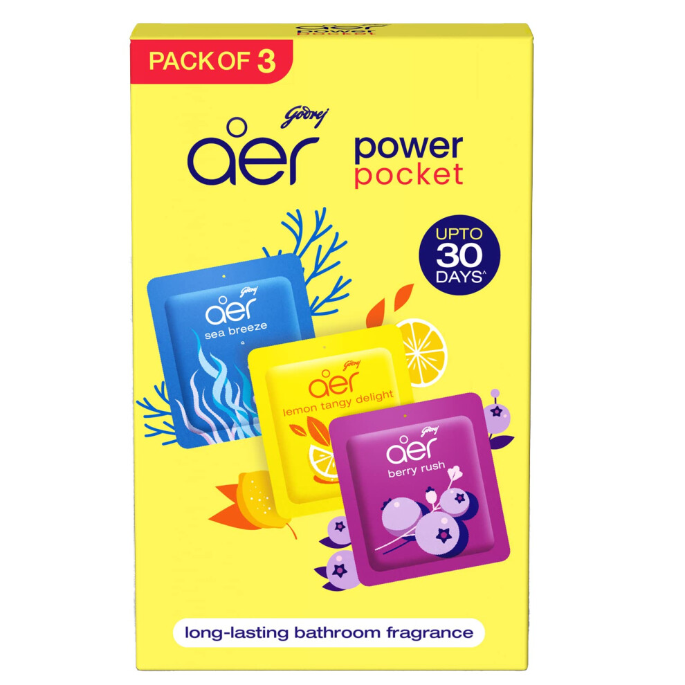 Godrej aer Pocket - Bathroom Fragrances - 3 x 10 grams (0.35 oz) Pack-image-OPC-PGC5DJ6-NEW