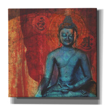 Episk graffiti 'Blue Buddha' af Elena Ray Canvas Wall Art 18"""" x 18""""