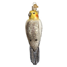 Old World Christmas Glass Blown Ornament Cockatiel (16109) Grey