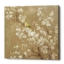 Episk graffiti 'White Cherry Blossom II Neutral' af Danhui Nai Canvas Wall Art 18""""x18""""