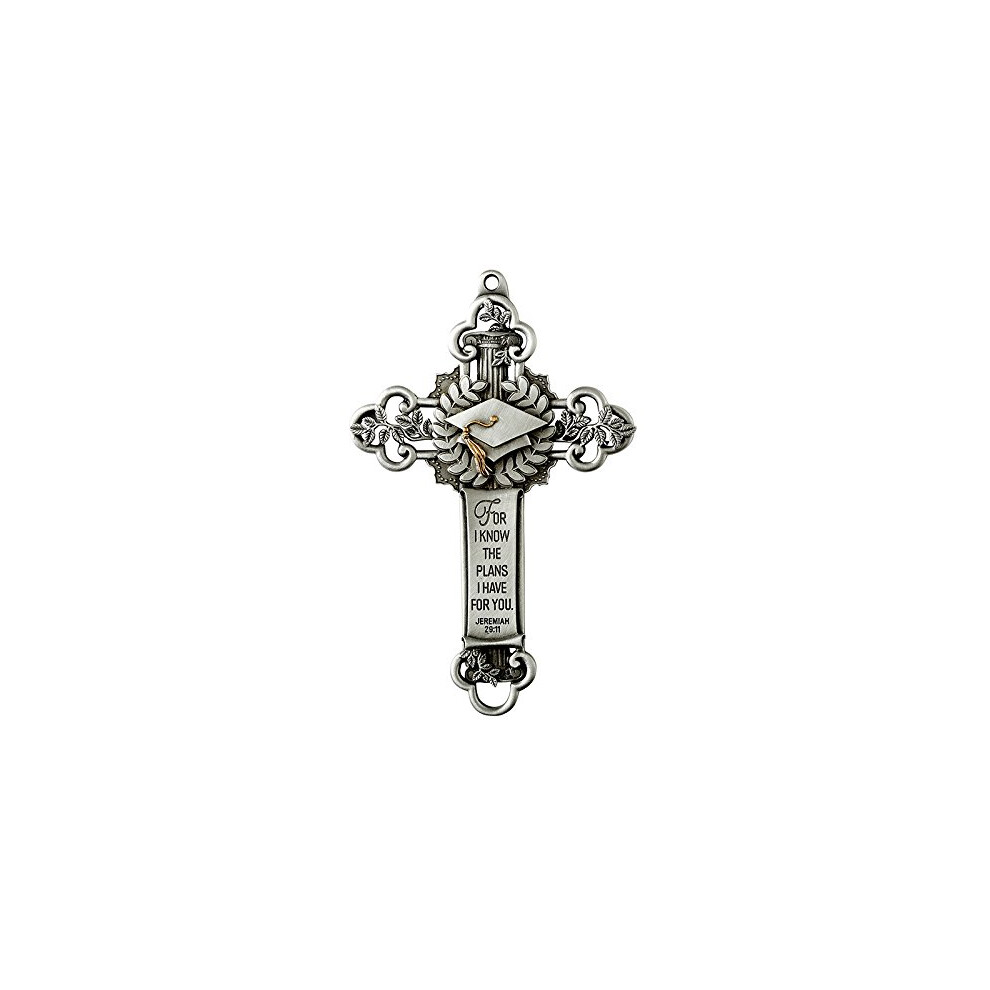 Cadeaux de remise de dipl   me catholiques Croix murale de remise de dipl   me argent   e J   r   mie 29:11 5 pouces