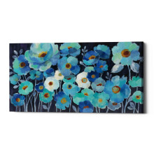 Episk graffiti 'Indigo Flowers' af Silvia Vassileva Canvas Wall Art 12""""x24""""