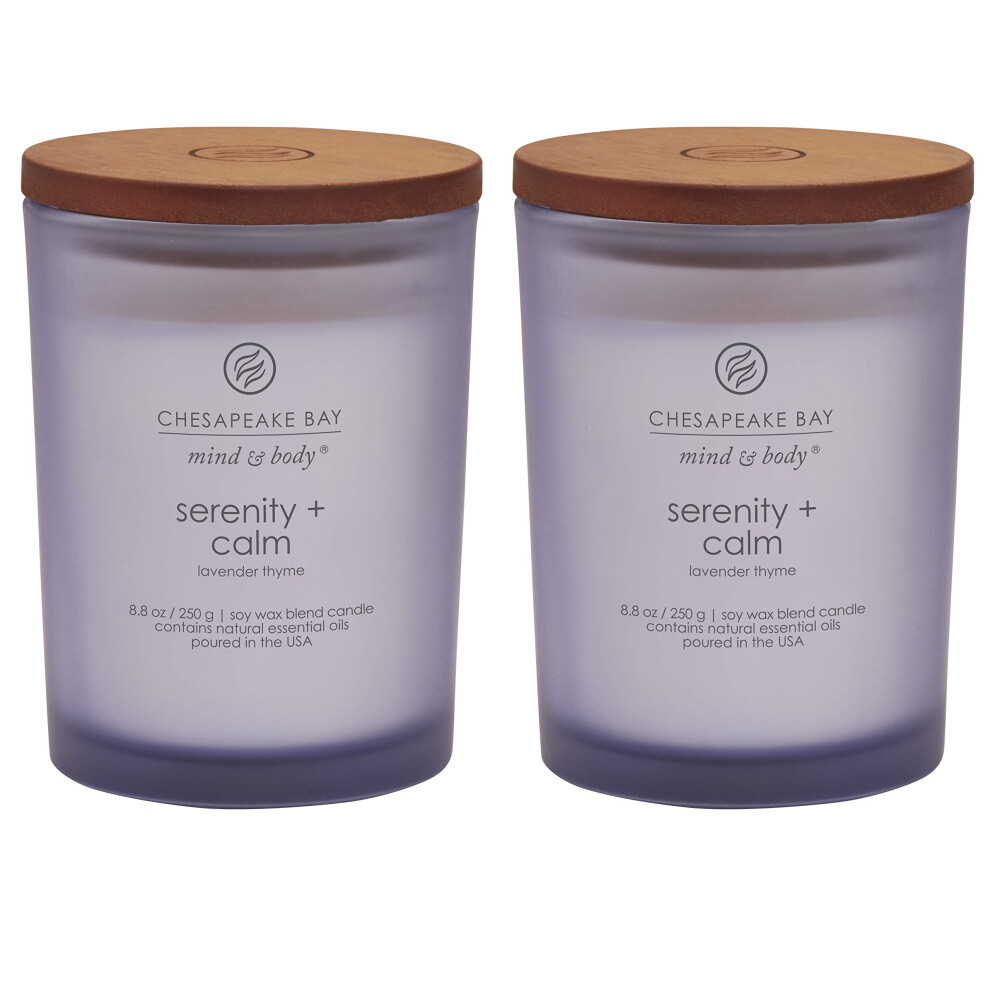 Chesapeake Bay Candle Scented Candles  Serenity + Calm (Lavender Thyme) Medium Jar  2-Pack  Perfect for Home D?cor and Gifting-image-OPC-PGC5G95-NEW