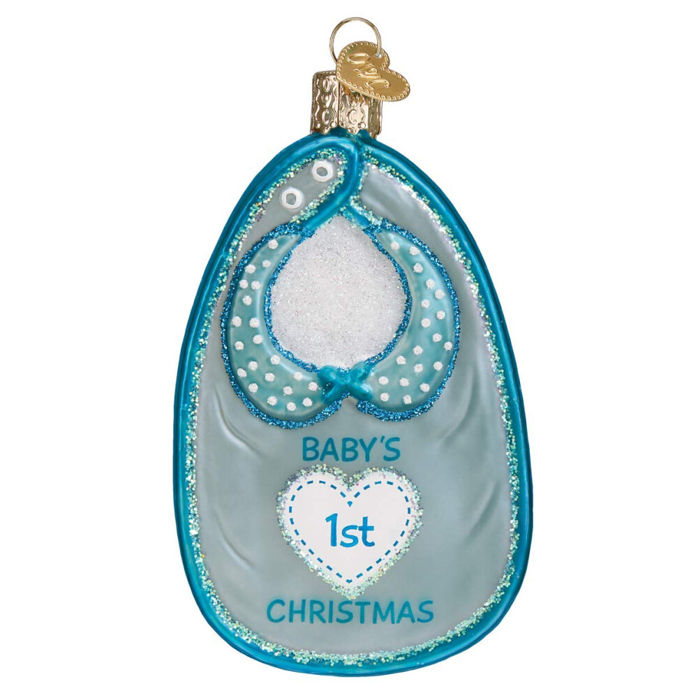Baby Bib Blue Old World Christmas