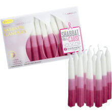 Shabbat Candles by Rite Lite - 12 Pieces - Packaged in a Beautiful Box with an Artistic Card Shabbat Gifts  Shabbos  Pink Shabbat Candles  Pink Candle