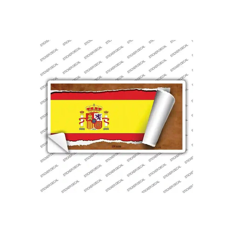 Smart Blonde Lp-9086S-S Spain Flag Scroll Novelty Sticker Decal - Small 792636487170