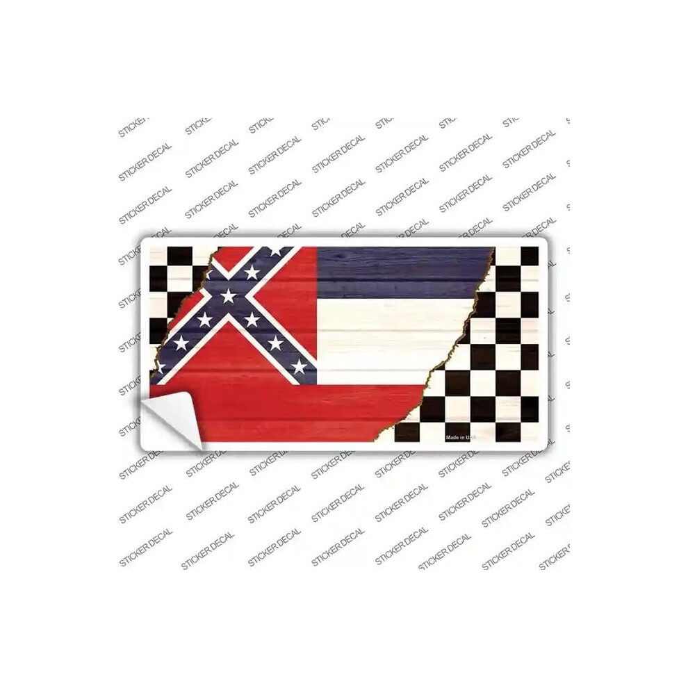Smart Blonde Lp-13709S-L Mississippi Racing Flag Novelty Sticker Decal - Large 792636449802