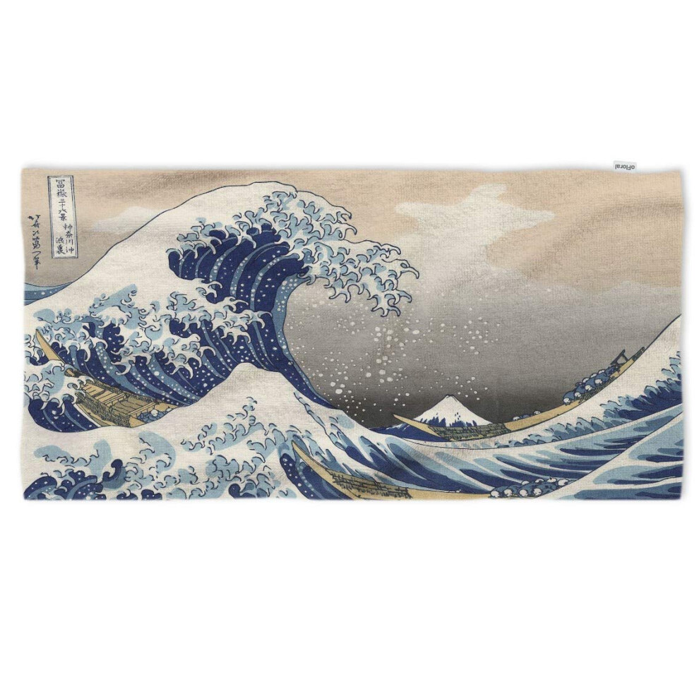 Serviettes     main florales La grande vague de Kanagawa Serviette douce et confortable super absorbante pour le bain/la cuisine/le yoga/le golf/le