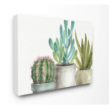 Stupell Industries moderne vetplanten patroon groen grijs aquarel decoratieve wandkleden meerkleurig