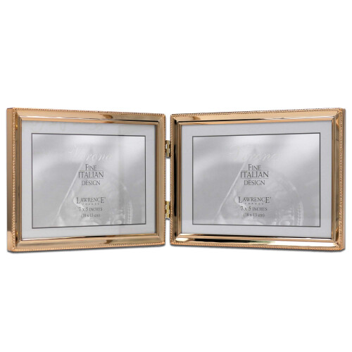 Lawrence Frames 11775D Classic Bead Picture Frame  7x5 Double  Gold