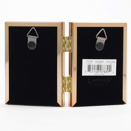Lawrence Frames Bead Border Design  2.5x3.5 Double  Gold 2