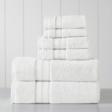 Modern Threads - Spun Loft 6-delige 100% gekamde katoenen handdoekenset - Badhanddoeken Handdoeken en washandjes - Superabsorberend en sneldrogend -