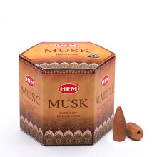 HEM Musk Backflow Brune rgelseskegler Langvarig aroma til positivitet og ren luft Trpulver Aromaterapi til stresslindring Luftrenser og rensega