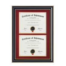 ELSKER&HOME Double Diploma Frame Wood-Made for Certificates&Document for Two 8.5x11 Inch with Mat and 13.5x20 Inch Without Mat for Documents Certifica