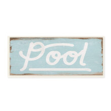 Stupell Industries Rustiek Turquoise Zwembadbord Verontrust Patroon Houtkunst door Daphne Polselli Wandplaat 7 x 17