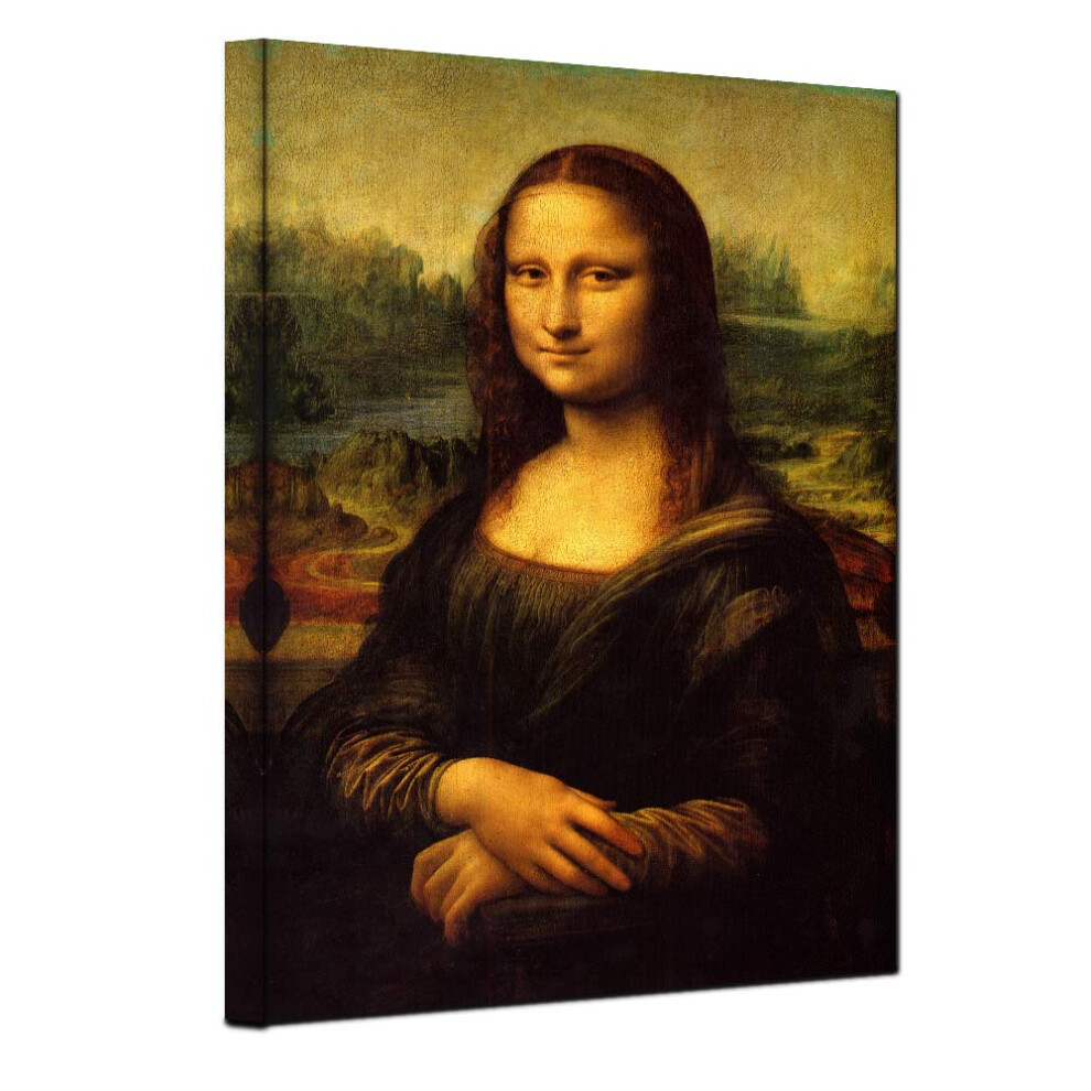 red Mona Lisa by Leonardo Davinci Oil Painting Reproduction Giclee Wall Art Canvas Prints Gallery Replica Vintage Home Decor Painting of Lobby Dining