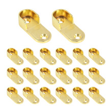 Coshar 20 stuks ovale kast staafeinde ondersteunt kledingkast staafbeugels zinklegering fit staaf binnendiameter 16 mm / 0,63 inch goud
