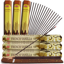 Franske vanilje r?gelsespinde og kanel r?gelsespinde med r?gelsesholder bundt til hjemmeduft og spirituel dekoration