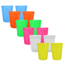 AAkron Nite Gloed 12 oz. Stadionbekers - Glows in the Dark Duurzaam Perfect voor buitensportevenementen Catering Picknicks Familiere?ies - Set van 12
