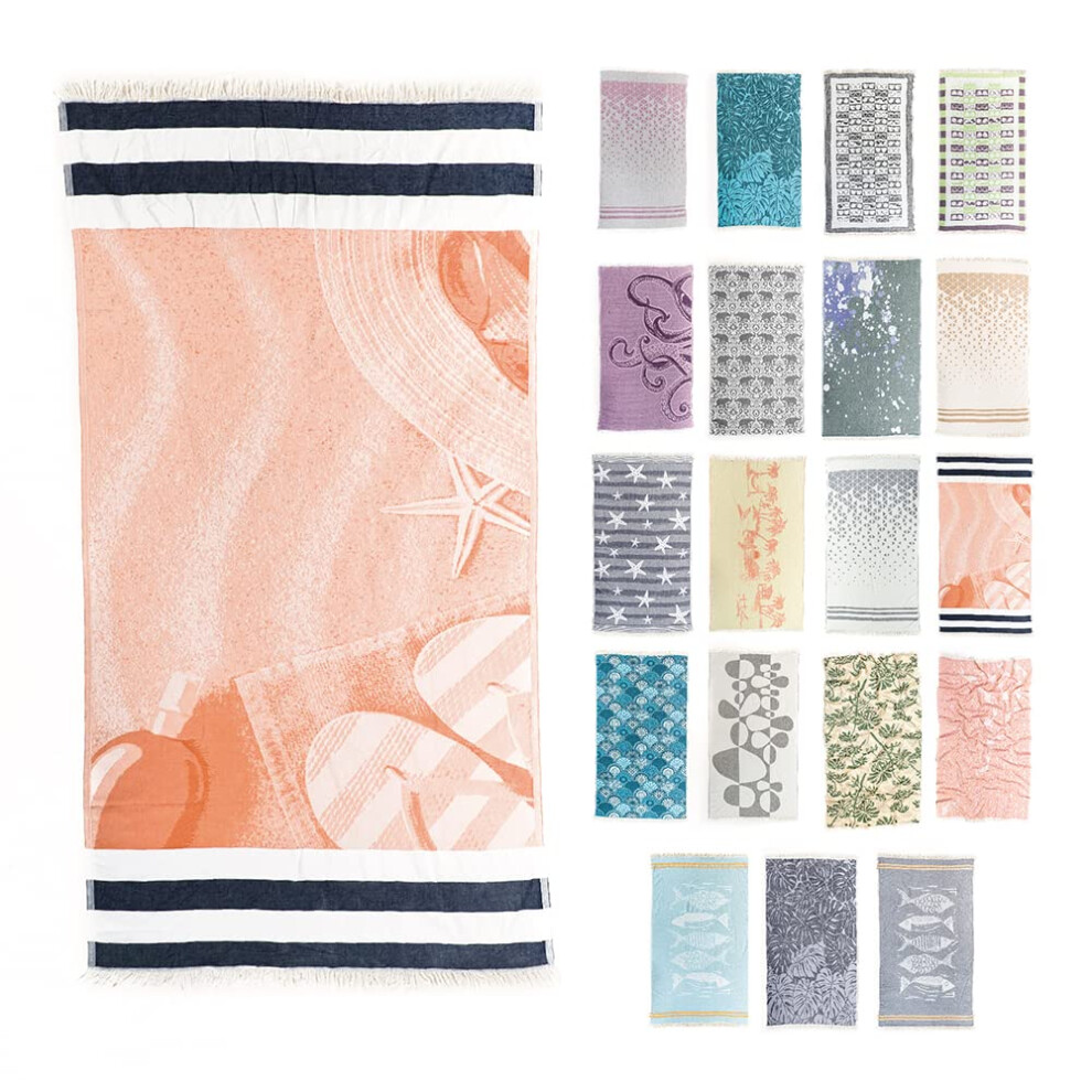 Serviettes de plage Thereforely 100 % coton doux turc grande serviette de plage 37 x 68 pouces pour spa plage piscine salle de sport et salle de bain
