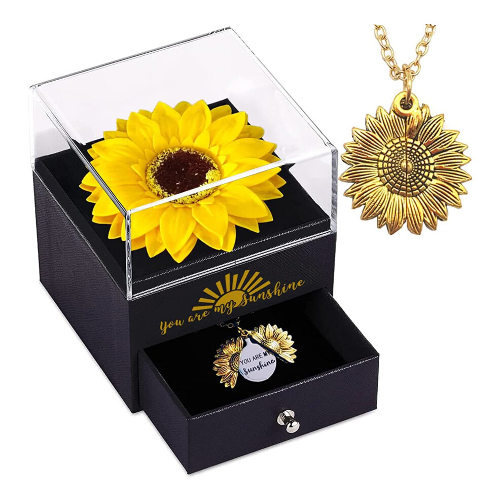 Logazoo Kunstliche Sonnenblumen-Halskette Mit Geschenkbox Fur Frauen, Ihre Tochter, Freundin, Ehefrau, Mutter, Freunde, Schwestern, Tante, You A-image