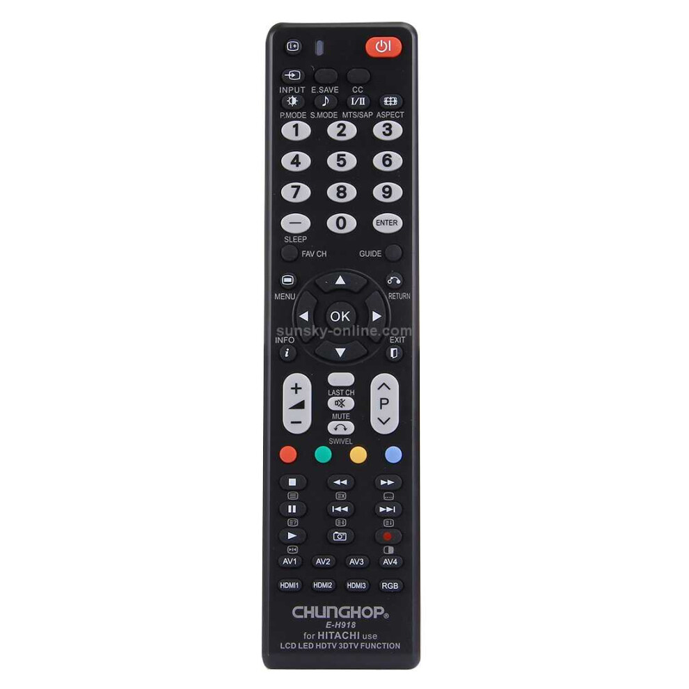 Chunghop E-H918 Universal Remote Controller For Hitachi Led Tv / Lcd Tv / Hdtv / 3Dtv 766262136610