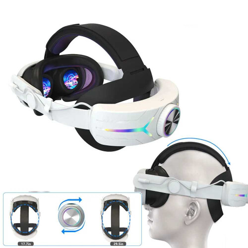 For Meta Quest 3 USB Rechargeable RGB Lighting Effect Adjustable Foldable Headset 2