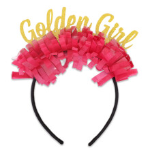 ZZDCMS Golden Girl Party tiara szletsnapra - Party Crown szletsnapi ajndk vicces rzsaszn, sznes papr fejfedo party dekorci 21. 25. 30. 50