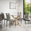 MORE4HOMES (Grey) Etta Glass Dining Table Set w Solid Oak Legs w 4-6 Monza Fabric Chair 1