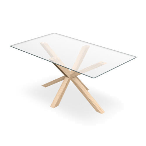 MORE4HOMES (Grey) Etta Glass Dining Table Set w Solid Oak Legs w 4-6 Monza Fabric Chair 2
