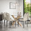 MORE4HOMES (Beige) Etta Glass Dining Table Set w Solid Oak Legs w 4-6 Monza Fabric Chair 1