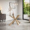 MORE4HOMES (Grey) Etta Glass Dining Table Set w Solid Oak Legs w 4-6 Monza Fabric Chair 2
