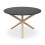 MORE4HOMES (Grey) Malvern Round Black Dining Table Set w Solid Oak Legs w 4-6 Monza Linen Chair 3