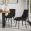 MORE4HOMES (Black) Malvern Round Marble Effect Dining Table Set w Oak Legs w 4-6 Nova Dining Chairs 5
