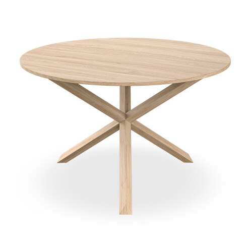 MORE4HOMES (Black) Malvern Round Oak Effect Dining Table Set w Oak Legs w 4-6 Nova Dining Chairs 2