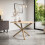 MORE4HOMES (Grey) Malvern Round Oak Effect Dining Table Set w Oak Legs w 4-6 Nova Dining Chairs 2