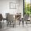 MORE4HOMES (Grey) Malvern Round Oak Effect Dining Table Set w Oak Legs w 4-6 Nova Dining Chairs 1