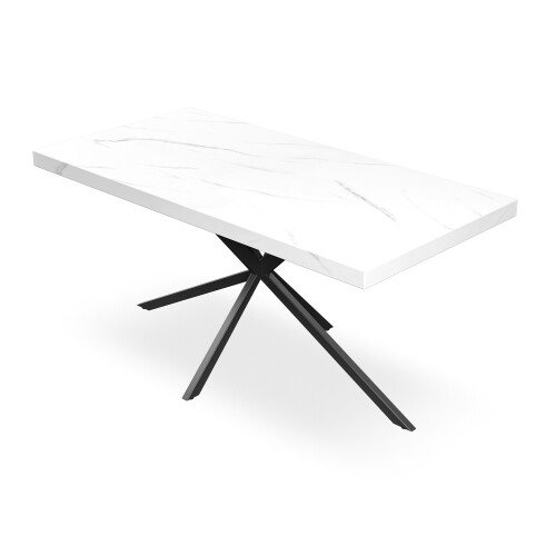 MORE4HOMES Donni Dining Table And Chairs - Marble Effect Table w 4-6 Maya Boucle Chair 2