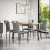 MORE4HOMES (Grey) Haydon Extending Oak Effect Dining Table Set w 4-6 Monza Linen Chairs 1