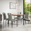 MORE4HOMES (Grey) Haydon Extending Oak Effect Dining Table Set w 4-6 Monza Linen Chairs 2
