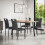 MORE4HOMES (Charcoal) Haydon Extending Oak Effect Dining Table Set w 4-6 Monza Linen Chairs 1
