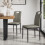 MORE4HOMES (Grey) Haydon Extending Oak Effect Dining Table Set w 4-6 Monza Linen Chairs 5