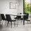 MORE4HOMES (Black) Haydon Extending Marble Effect Dining Table Set w 4-6 Nova Faux Leather Chairs 1