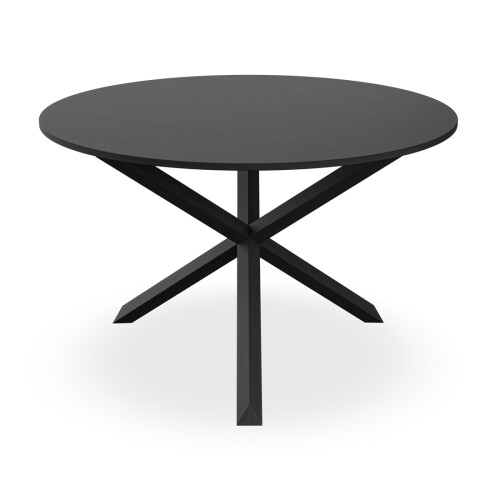 MORE4HOMES (Black) Malvern Round Dining Table 4-6 Seater w Solid Black Oak Legs 1