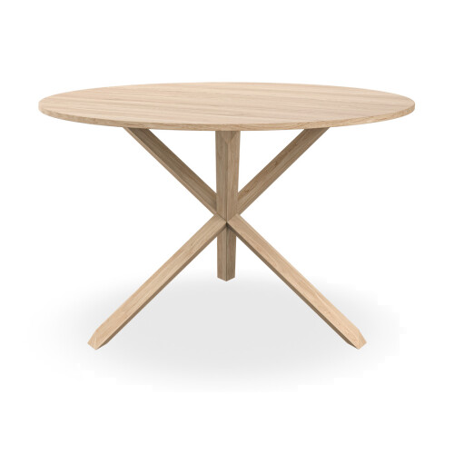 MORE4HOMES (Oak Effect) Malvern Round Dining Table 4-6 Seater w Solid Oak Legs 2