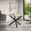 MORE4HOMES (Oak Effect) Malvern Round Dining Table 4-6 Seater w Solid Black Oak Legs 1