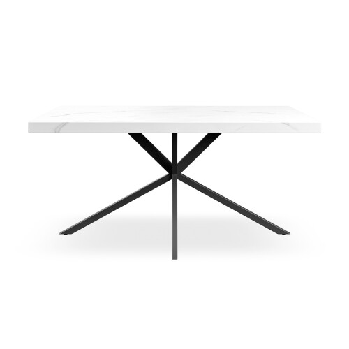 MORE4HOMES (White Marble Effect) Donni 4-6 Seater Dining Table w Black Legs 2