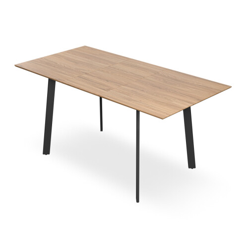 MORE4HOMES (Oak Effect) Haydon Extending Dining Table 4-6 Seater w Black Legs 2