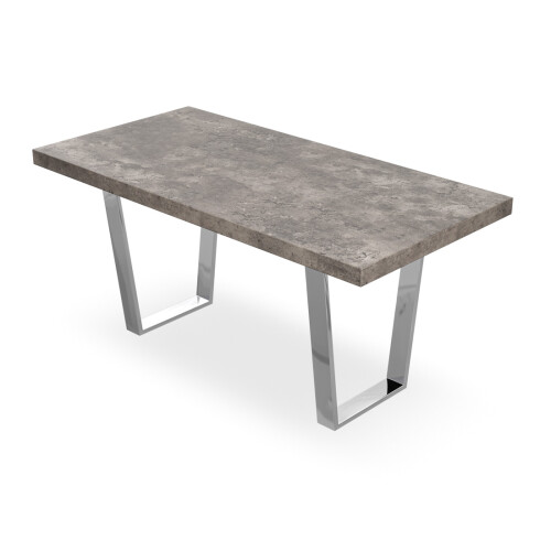 MORE4HOMES (Concrete Effect) Aria 4-6 Seater Dining Table w Chrome Legs 1